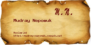 Mudray Nepomuk névjegykártya